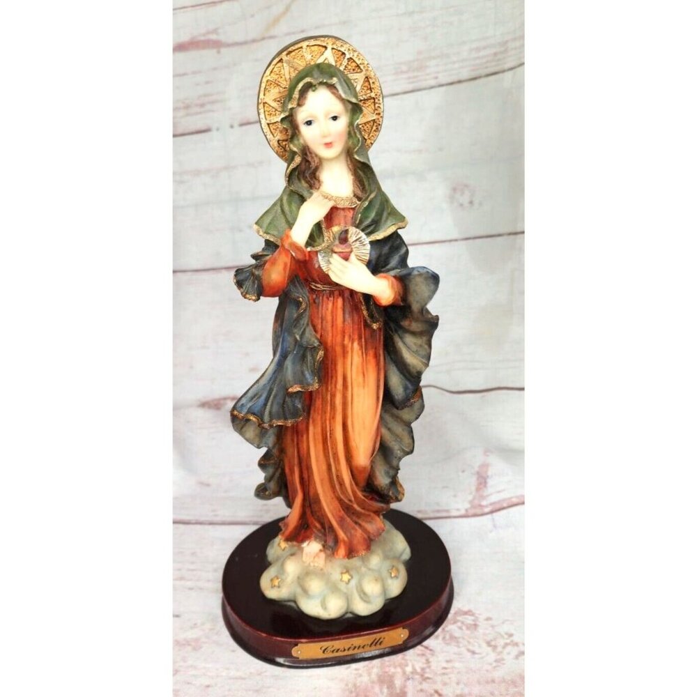 Casinelli Virgin Mary Sacred Heart Blessed Mother Resin Stoneware Home Decor